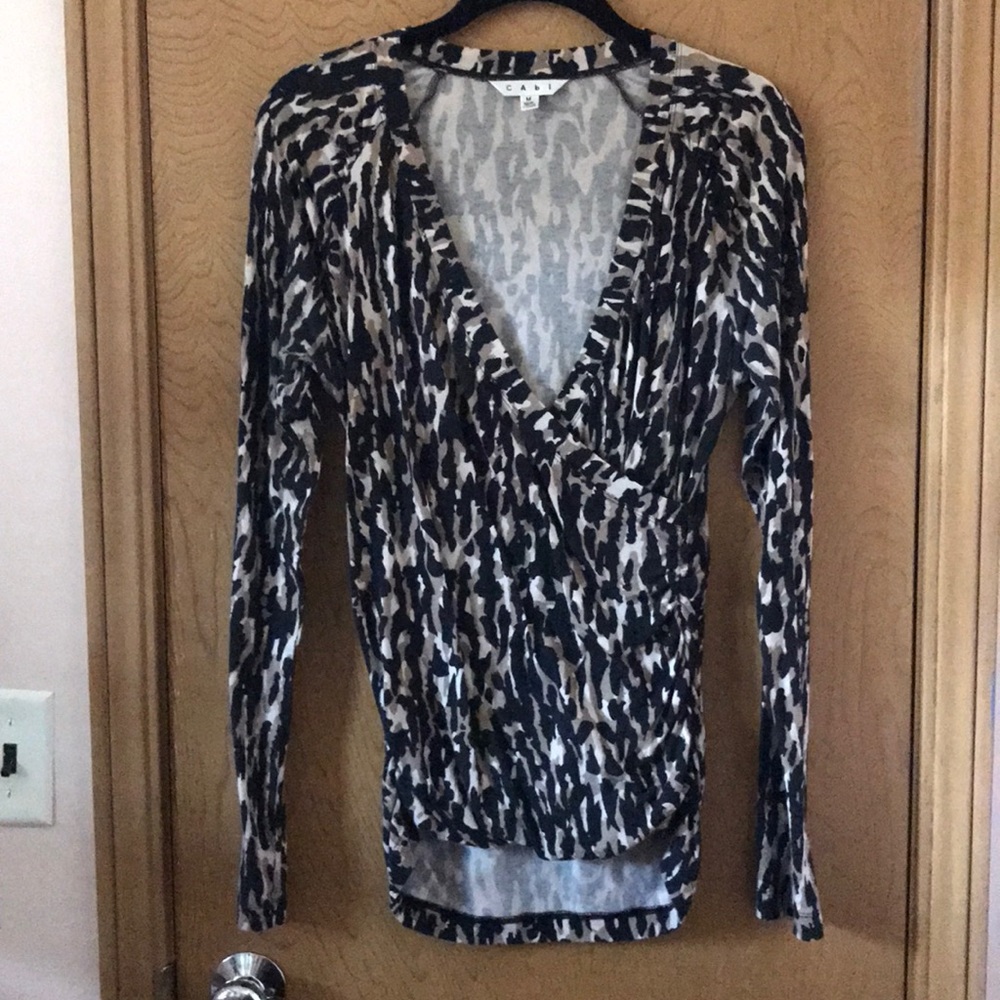 CAbi surplice leopard top